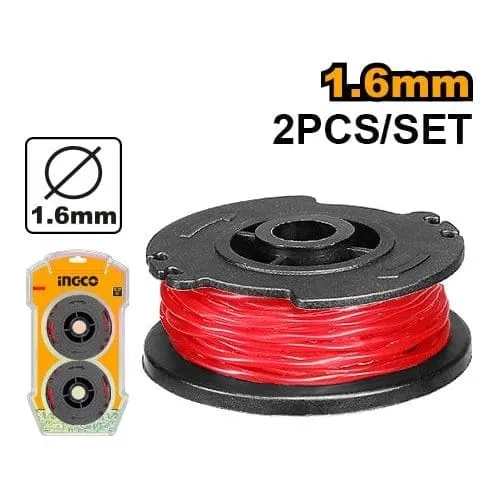 Ingco 2-Pieces Line Spool 1.6mm 5m for Lithium-ion Grass Trimmer - ALS1601