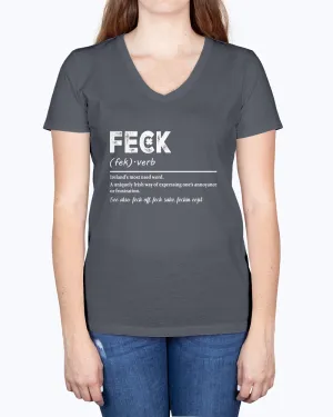 Irish Feck - Ladies V-neck T-Shirt