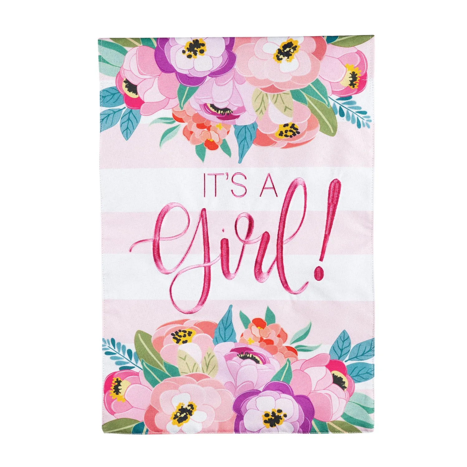 It's a Girl Garden Linen Flag,14l9813
