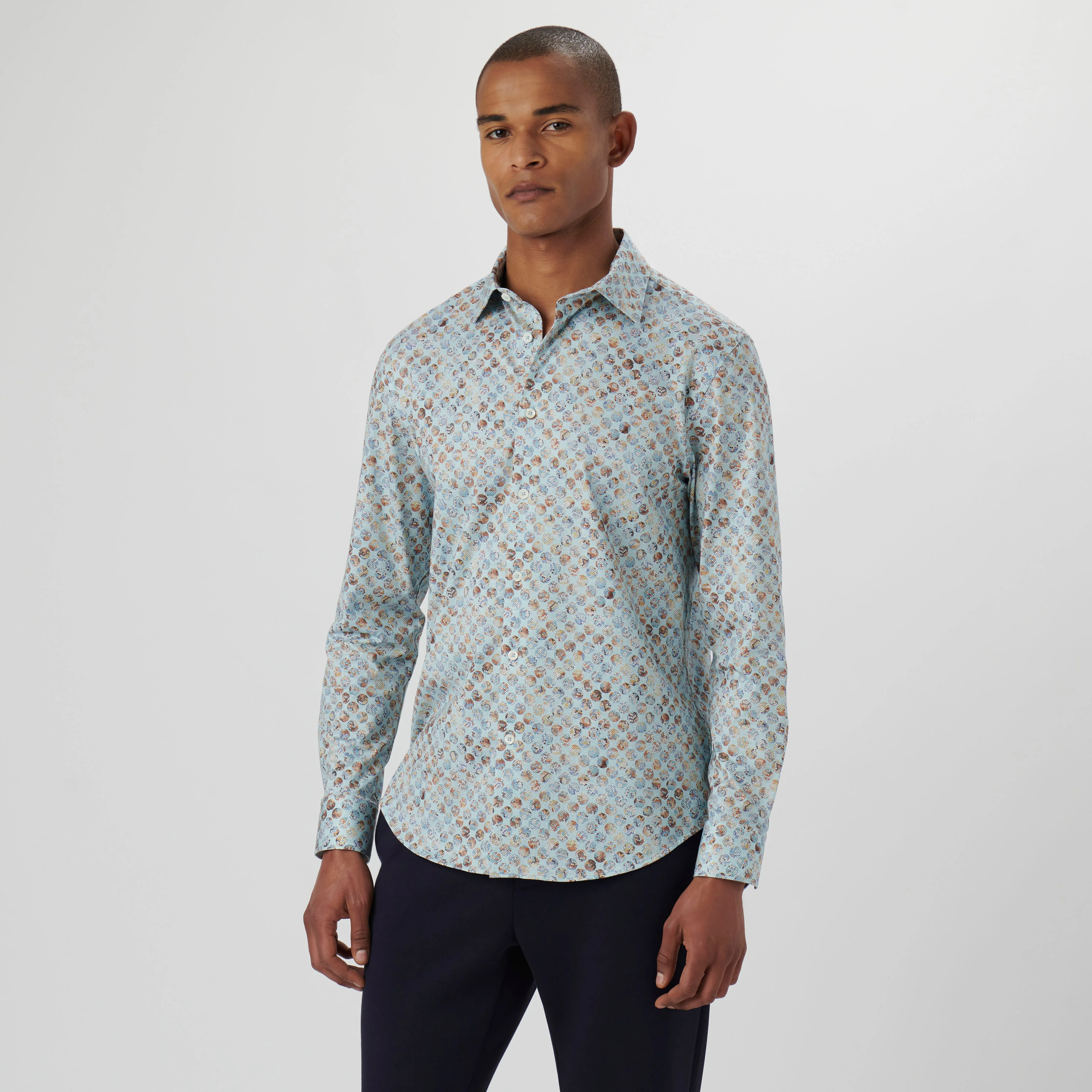 James Honeycomb Print OoohCotton Shirt