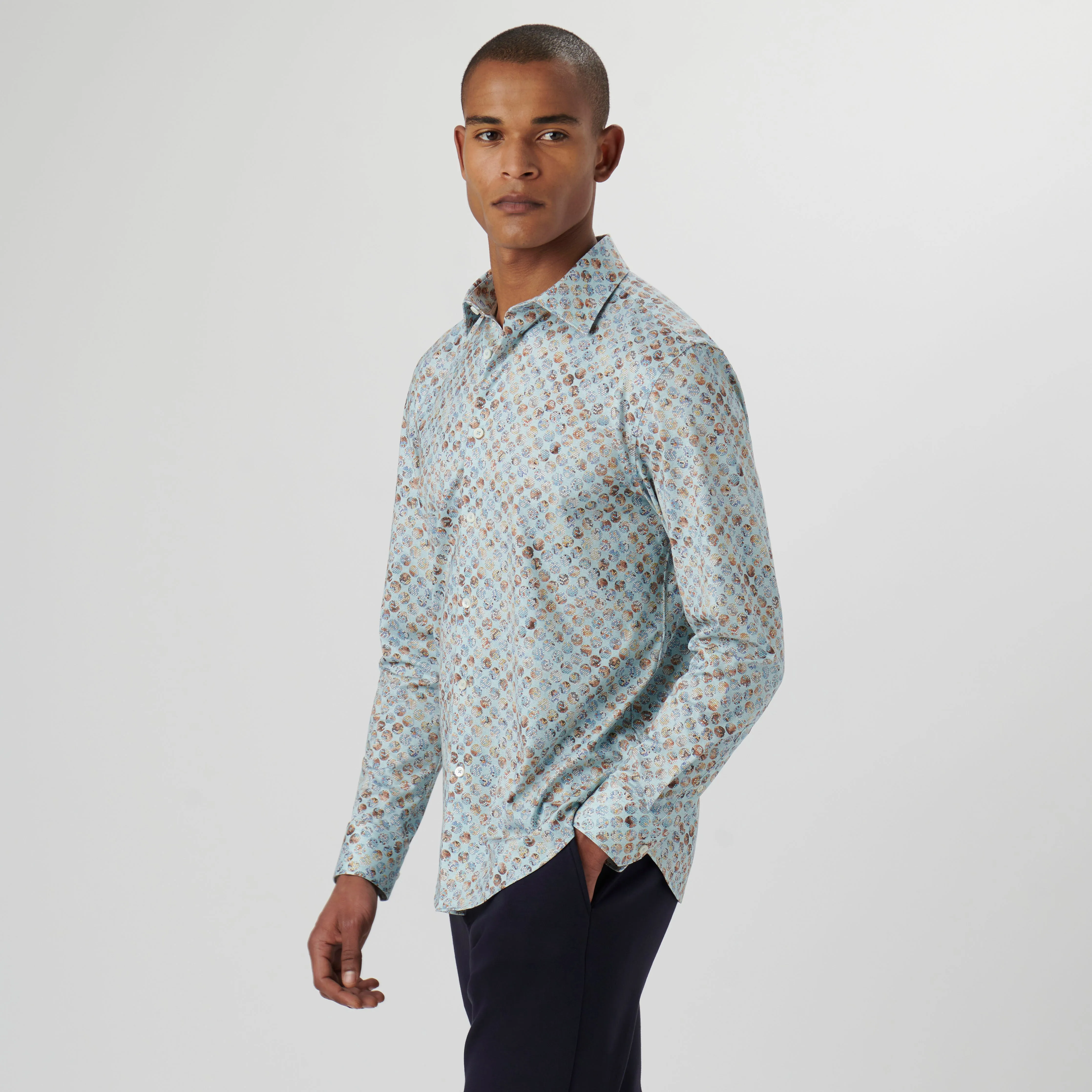 James Honeycomb Print OoohCotton Shirt