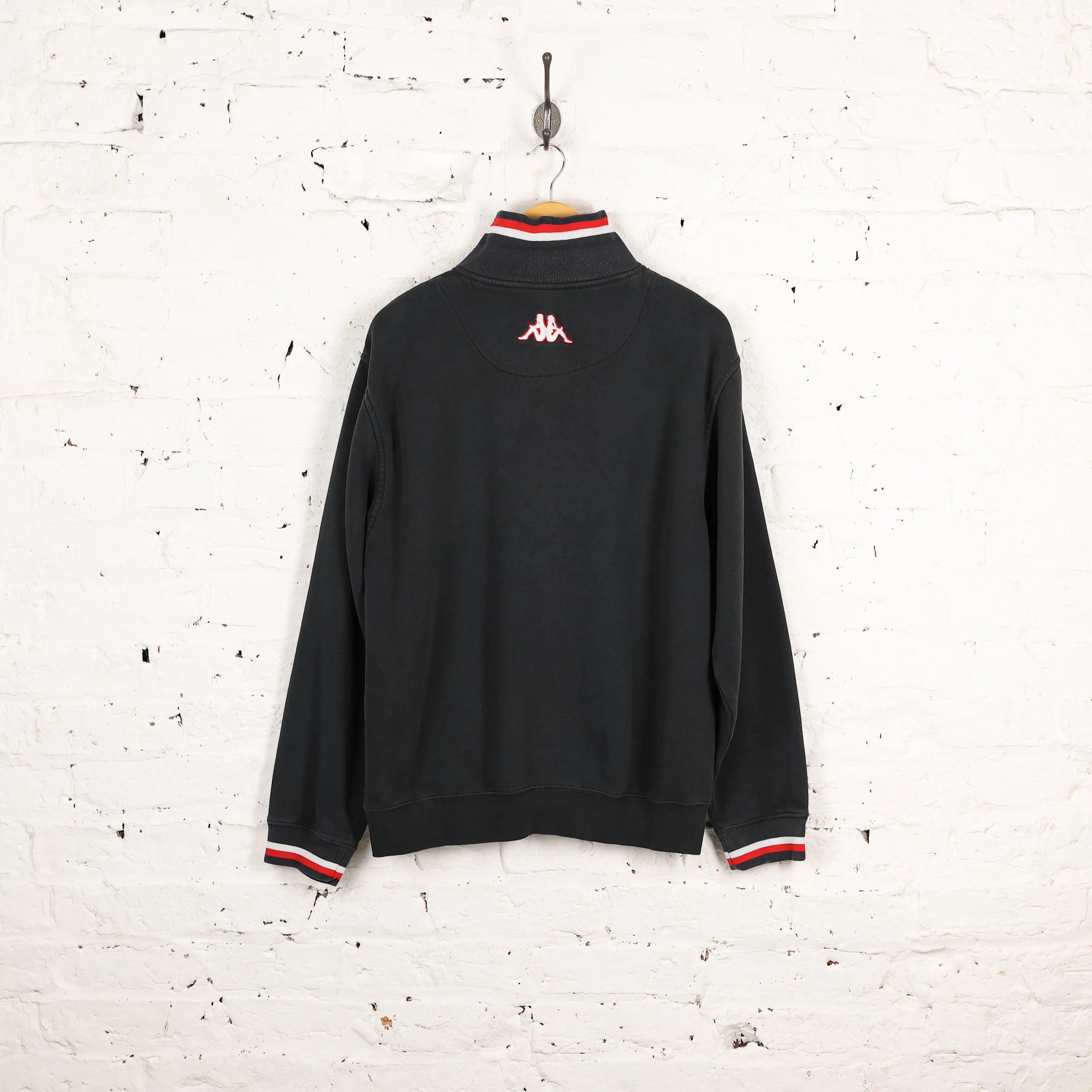 Kappa  Spell Out 90s 1/4 Zip Sweatshirt - Black - XL