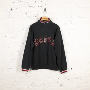 Kappa  Spell Out 90s 1/4 Zip Sweatshirt - Black - XL