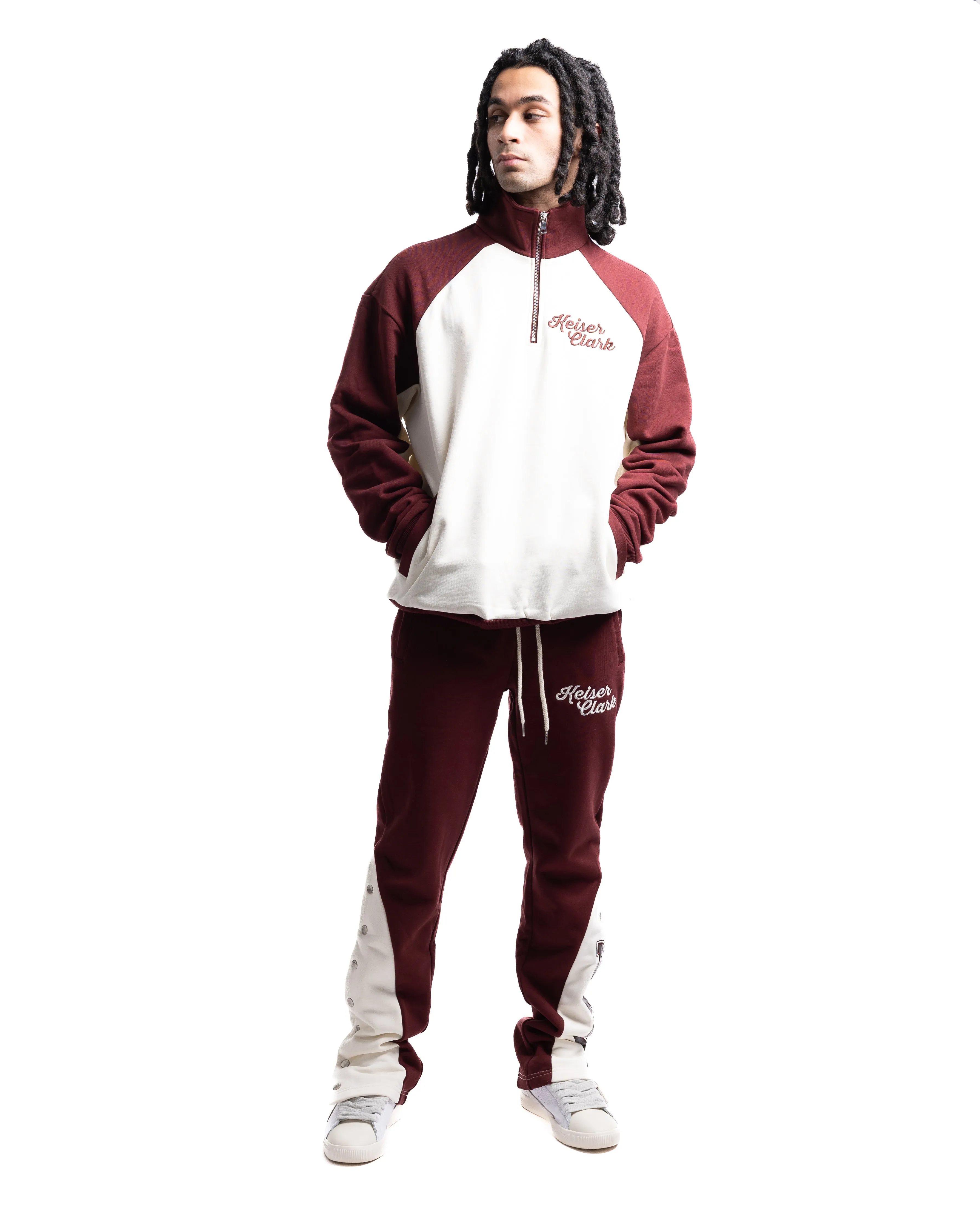 Keiser Clark Lucky Number 7 Qtr Zip Sweatshirt Burgundy
