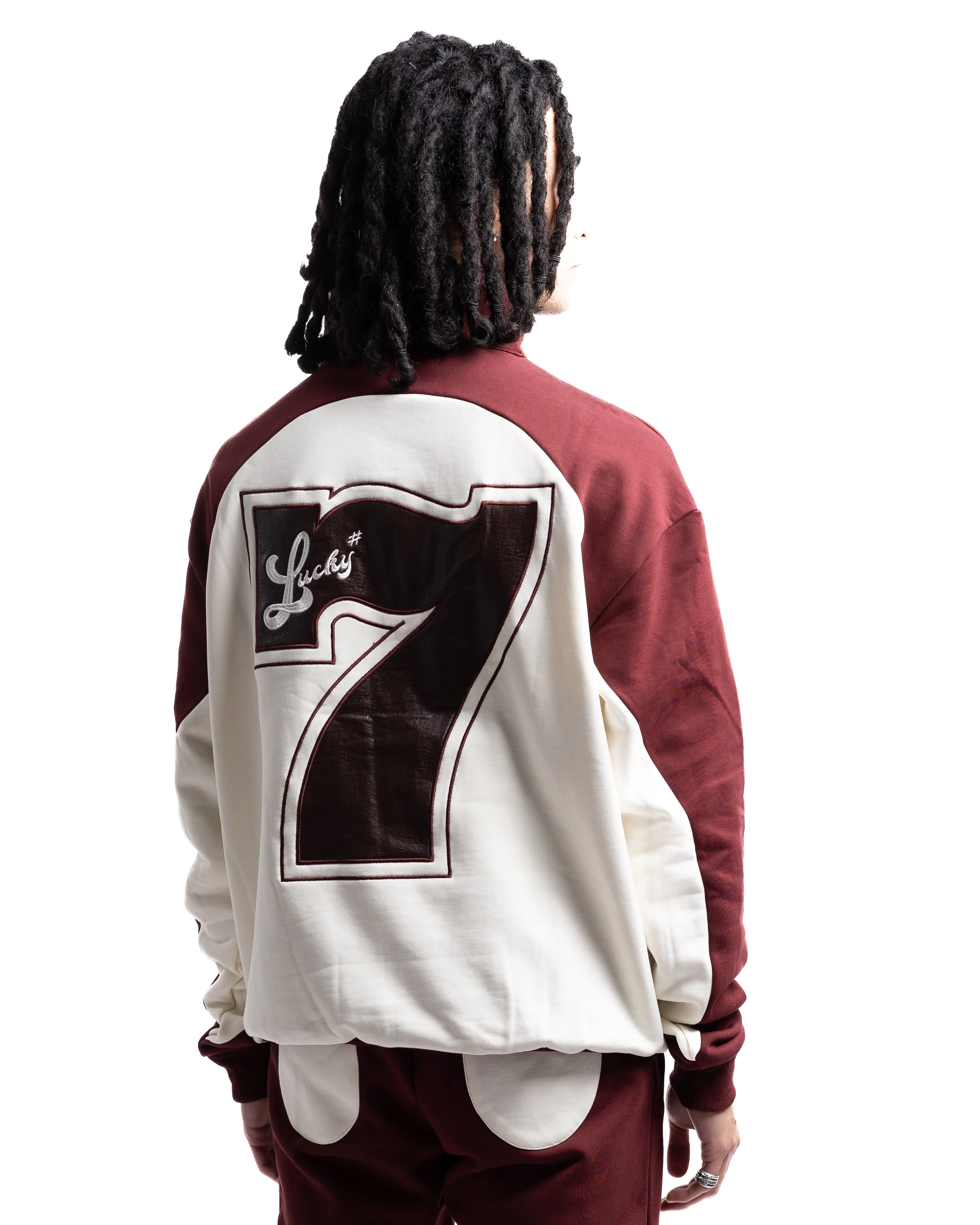 Keiser Clark Lucky Number 7 Qtr Zip Sweatshirt Burgundy