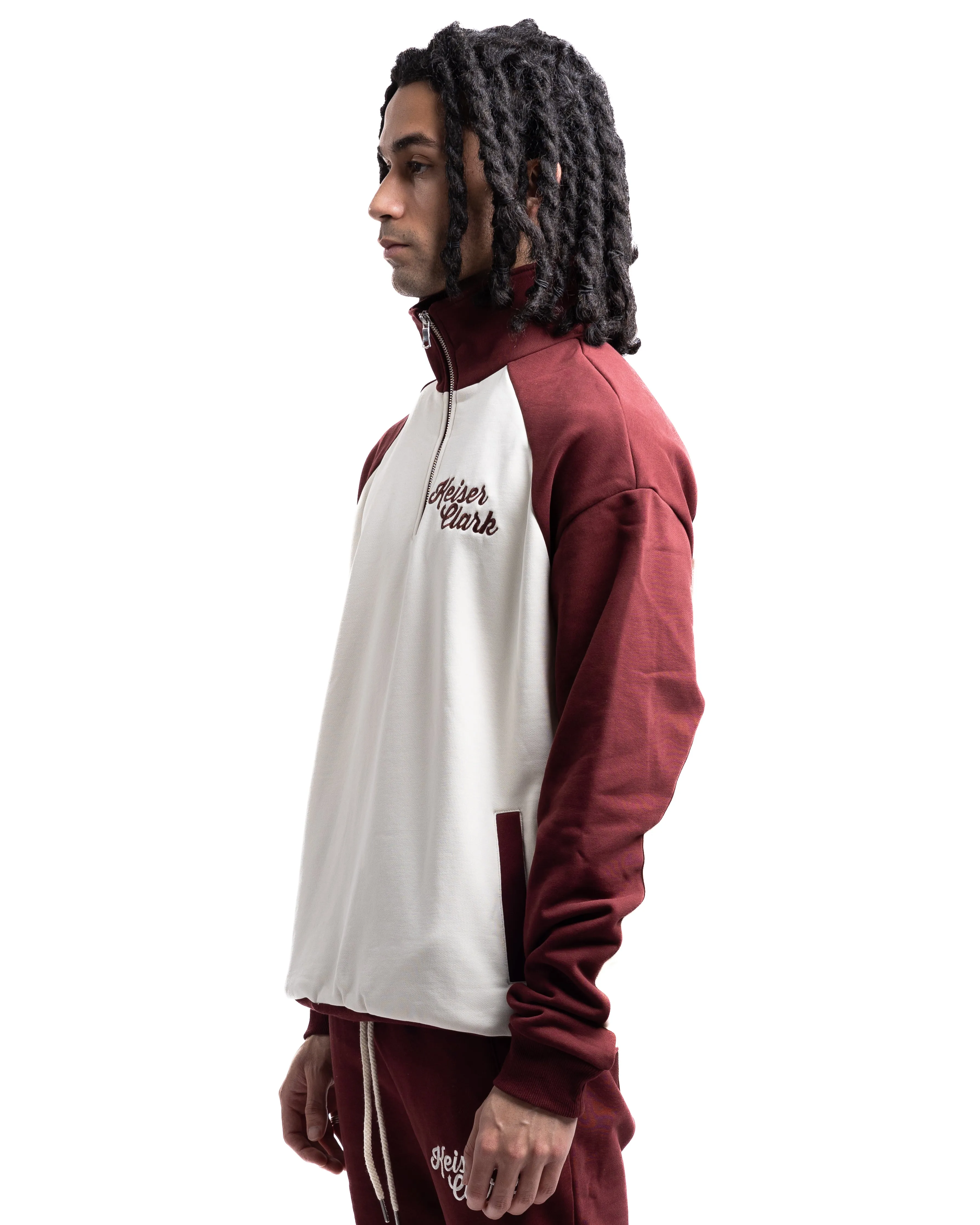 Keiser Clark Lucky Number 7 Qtr Zip Sweatshirt Burgundy