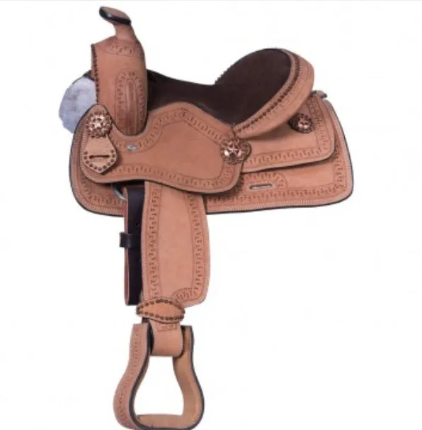 King Series Youth Cowboy Roughout with Serpentine Tooling Western Saddle