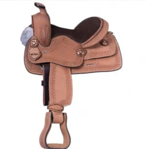King Series Youth Cowboy Roughout with Serpentine Tooling Western Saddle