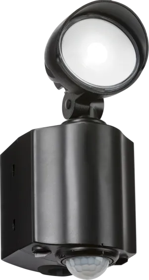 Knightsbridge FL8ABK 230V IP55 Compact Single Spot LED Security Light with PIR - Black
