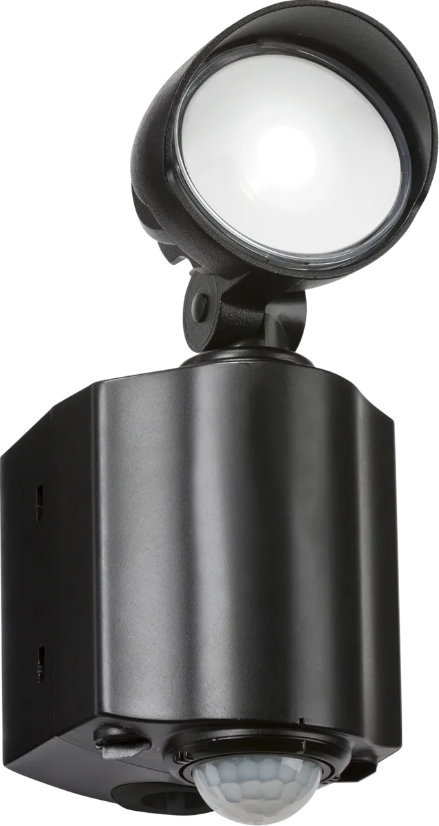 Knightsbridge FL8ABK 230V IP55 Compact Single Spot LED Security Light with PIR - Black