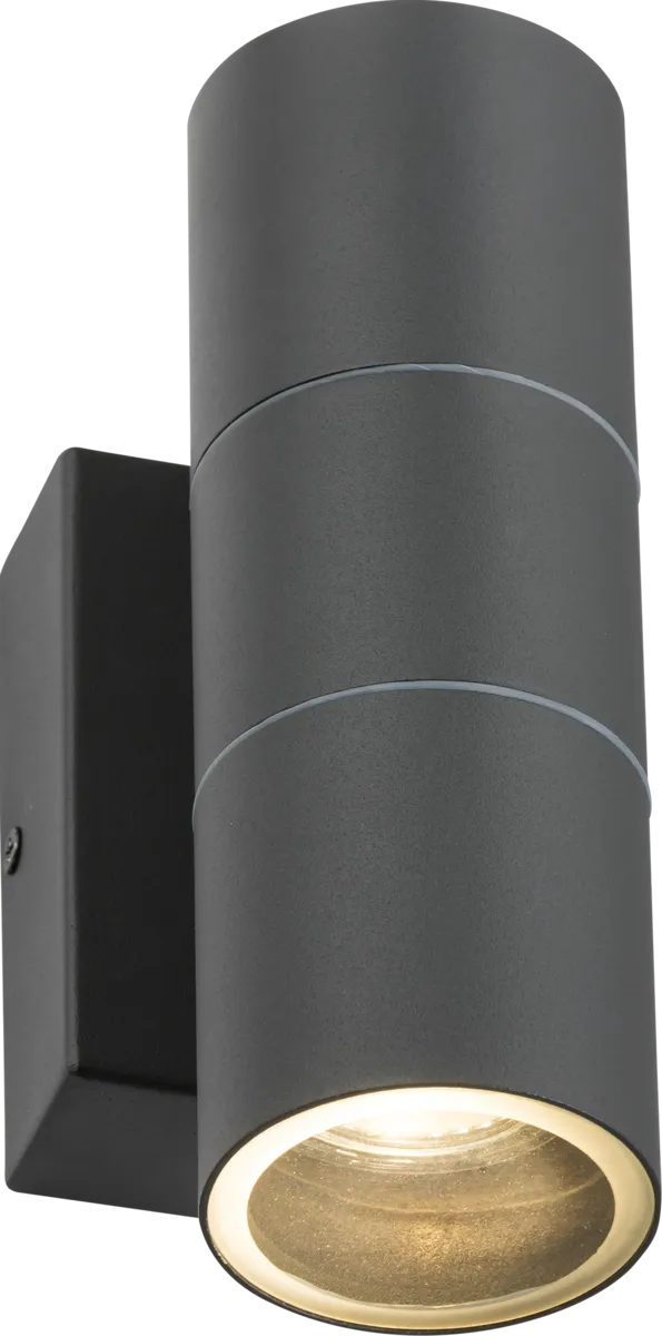 Knightsbridge OWALL2AP 230V IP54 GU10 Up & Down Wall Light with Photocell Sensor - Anthracite