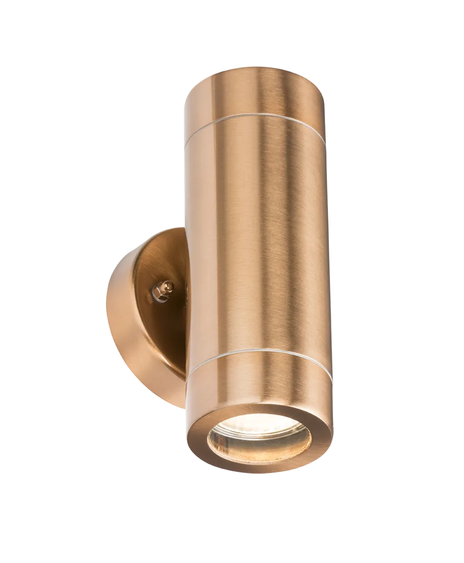 Knightsbridge WALL2LC 230V IP65 GU10 2 x 35W Up & Down Wall Light - Copper Colour