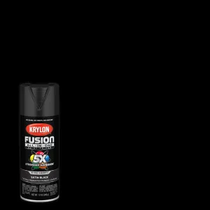 Krylon Fusion All-In-One Spray Paint, Satin Black, 12 Oz Satin Black Spray Paint