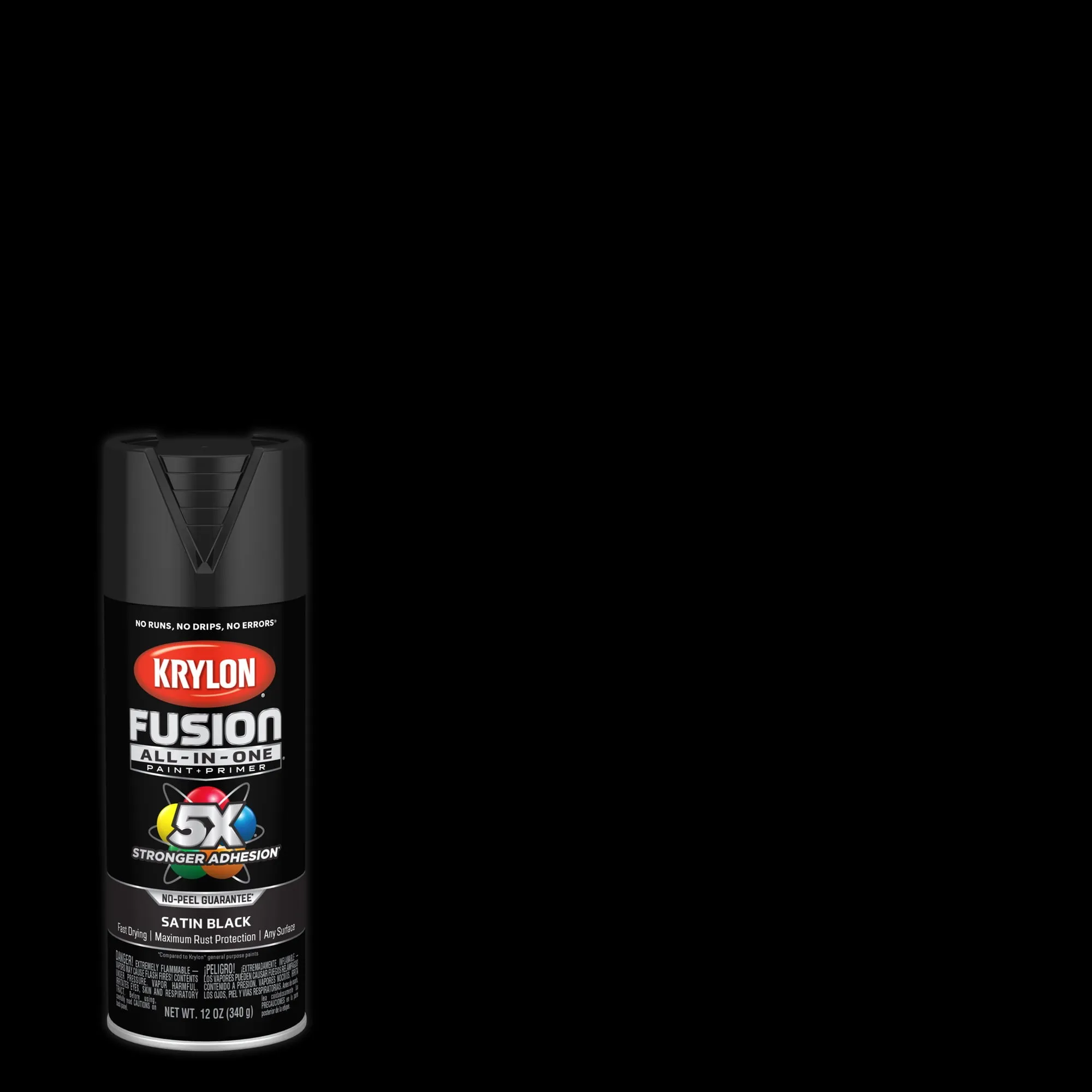 Krylon Fusion All-In-One Spray Paint, Satin Black, 12 Oz Satin Black Spray Paint