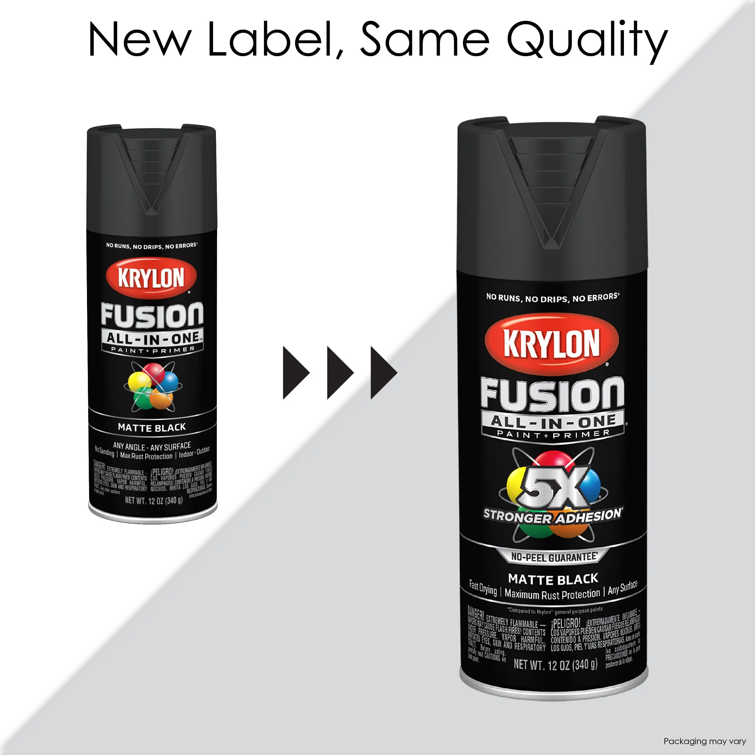 Krylon Fusion All-In-One Spray Paint, Satin Black, 12 Oz Satin Black Spray Paint