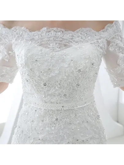 Lace Tulle A-Line Wedding Dress