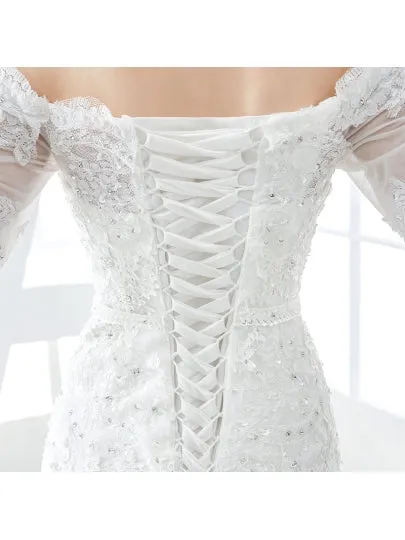 Lace Tulle A-Line Wedding Dress