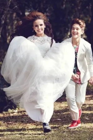 Lace Tulle Skirt Outdoor Wedding Gown Princess Bridal Dresses