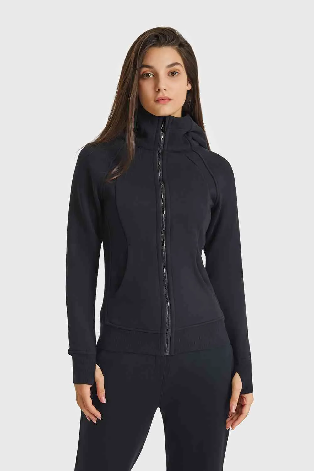Liesel Zip Up Seam Detail Hooded Sports Jacket
