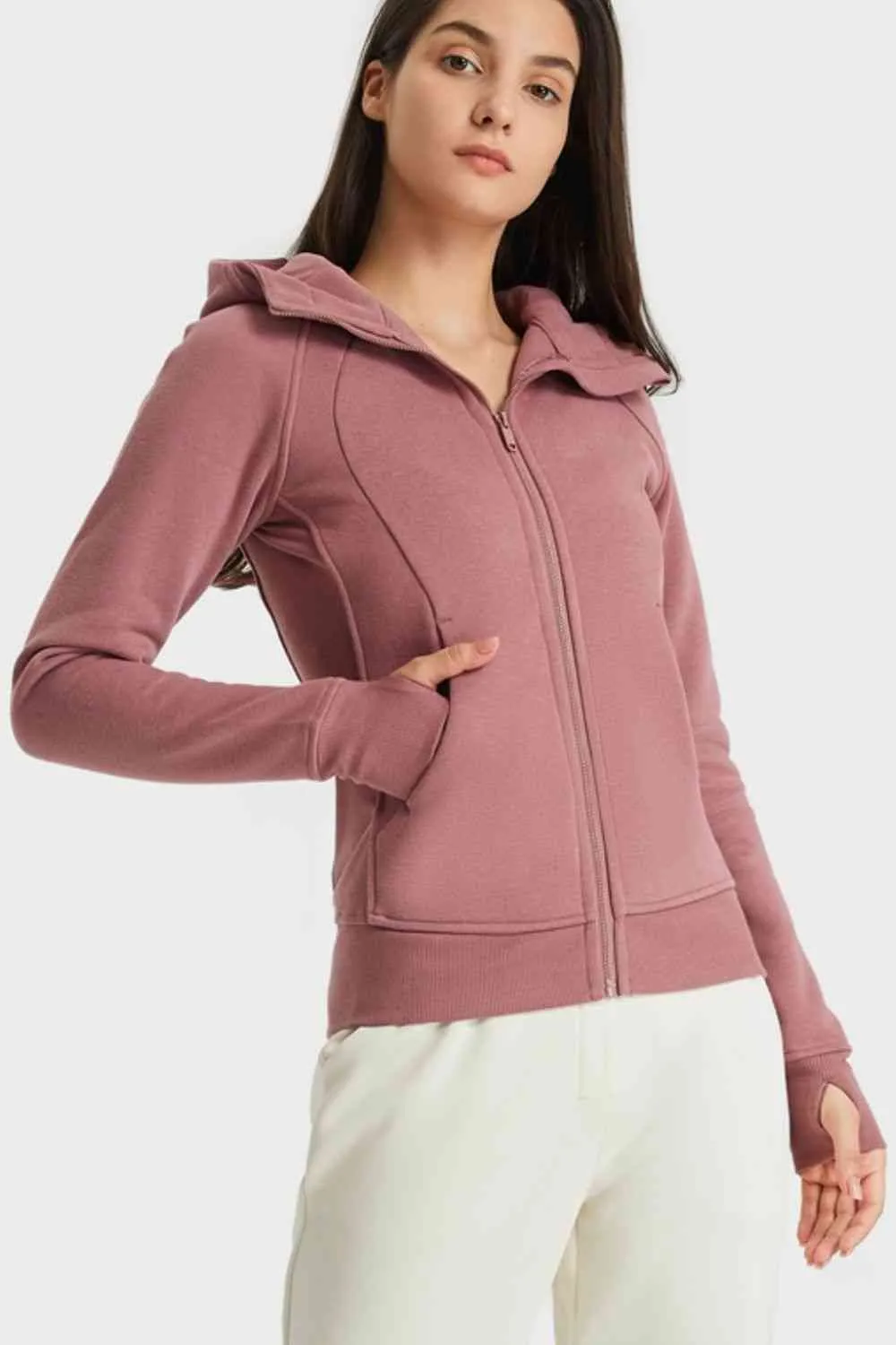 Liesel Zip Up Seam Detail Hooded Sports Jacket
