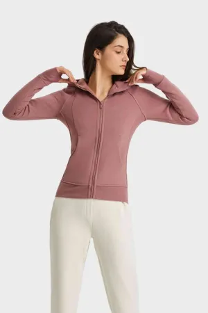 Liesel Zip Up Seam Detail Hooded Sports Jacket
