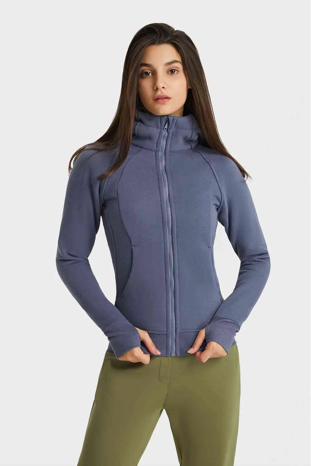 Liesel Zip Up Seam Detail Hooded Sports Jacket