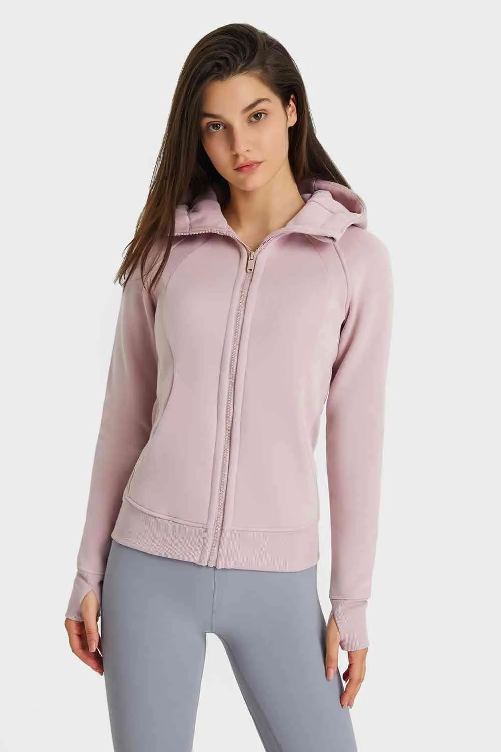Liesel Zip Up Seam Detail Hooded Sports Jacket