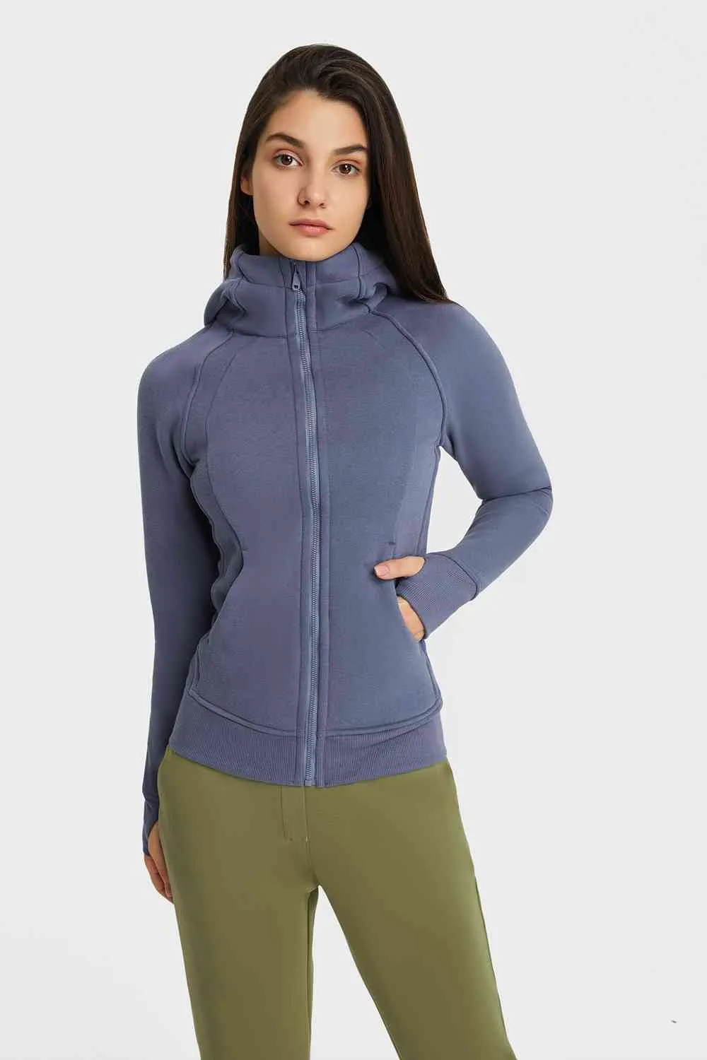 Liesel Zip Up Seam Detail Hooded Sports Jacket