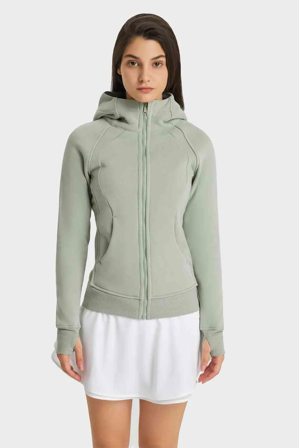 Liesel Zip Up Seam Detail Hooded Sports Jacket