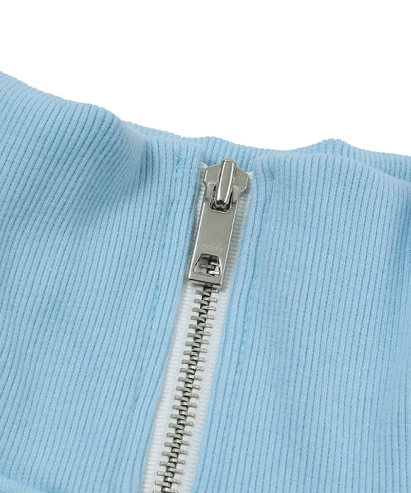 MACKY Golf: Karina Colored Zip-Up Sweat Shirt - Sky Blue