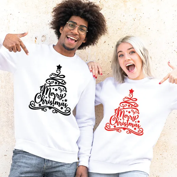 Merry Christmas Tree Matching Family Christmas Sweatshirts