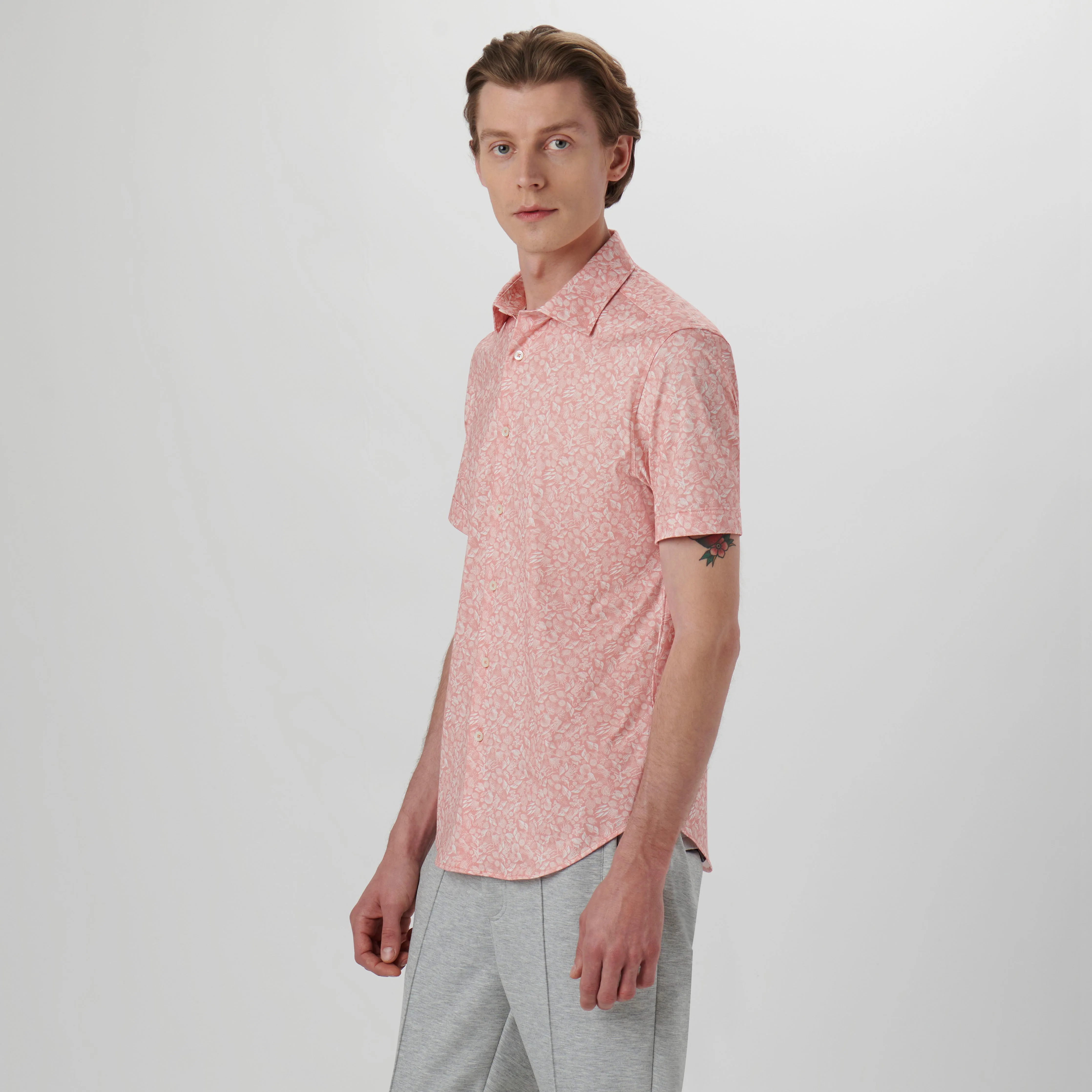 Miles Fish Print OoohCotton Short Sleeve Shirt
