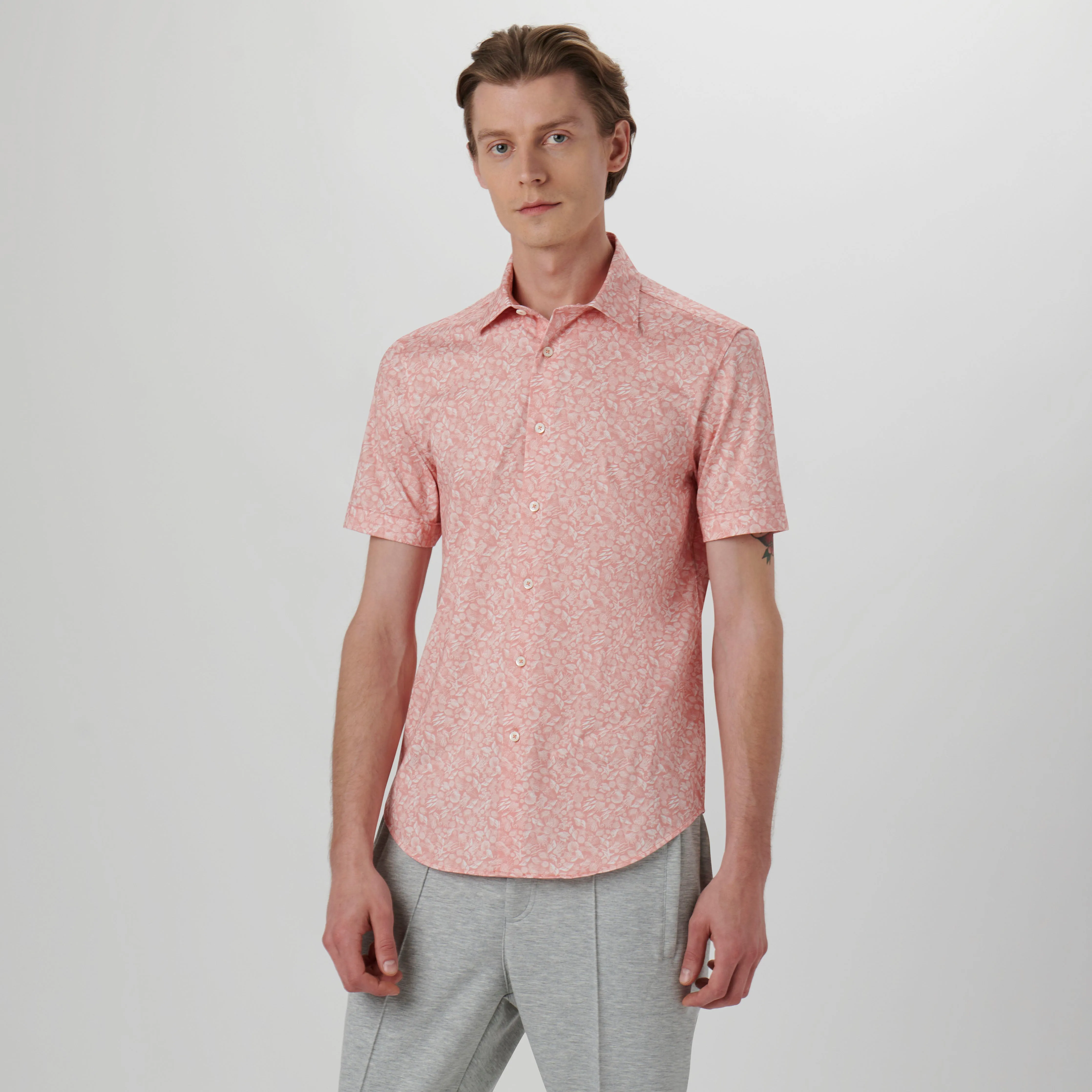 Miles Fish Print OoohCotton Short Sleeve Shirt