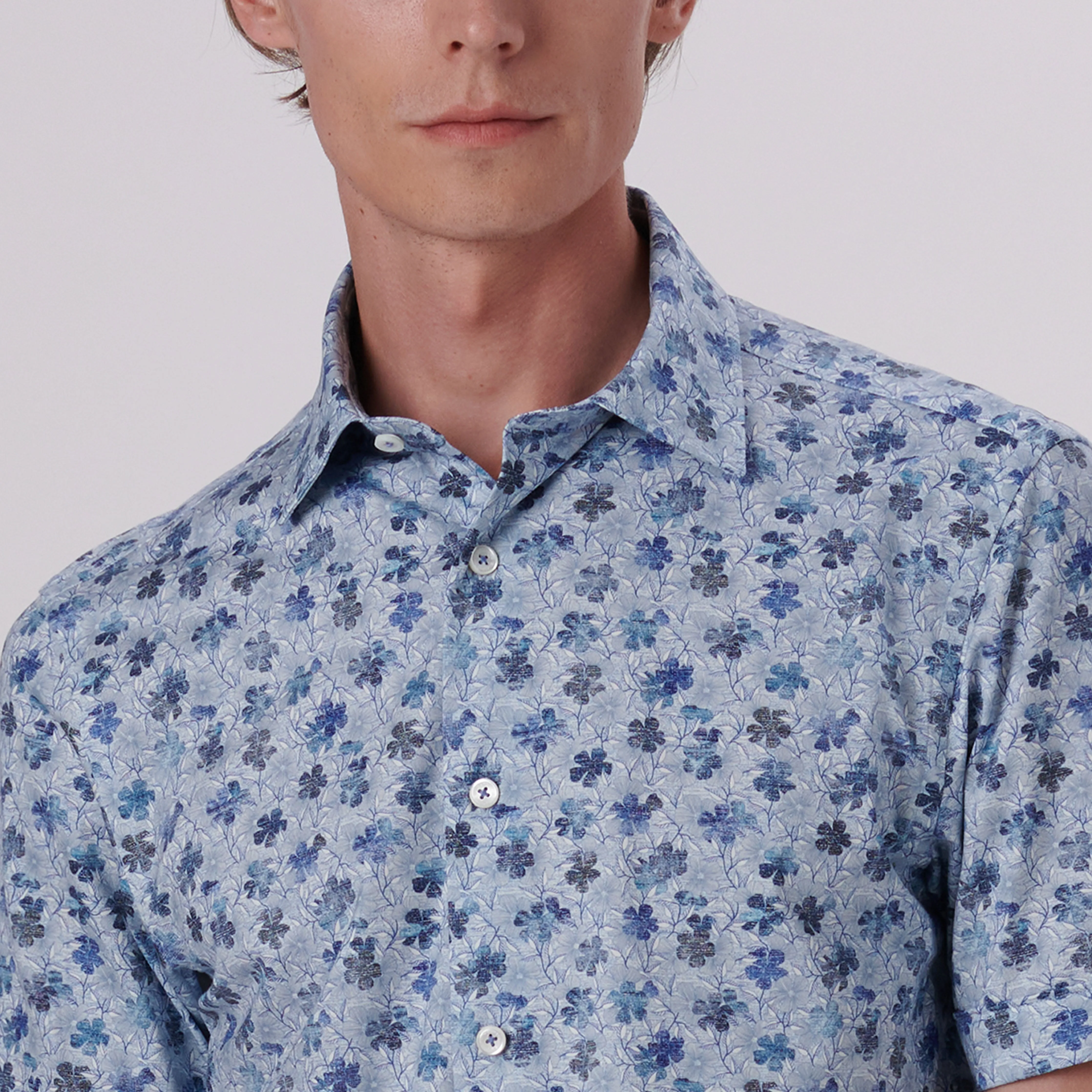 Miles Floral Print OoohCotton Short Sleeve Shirt