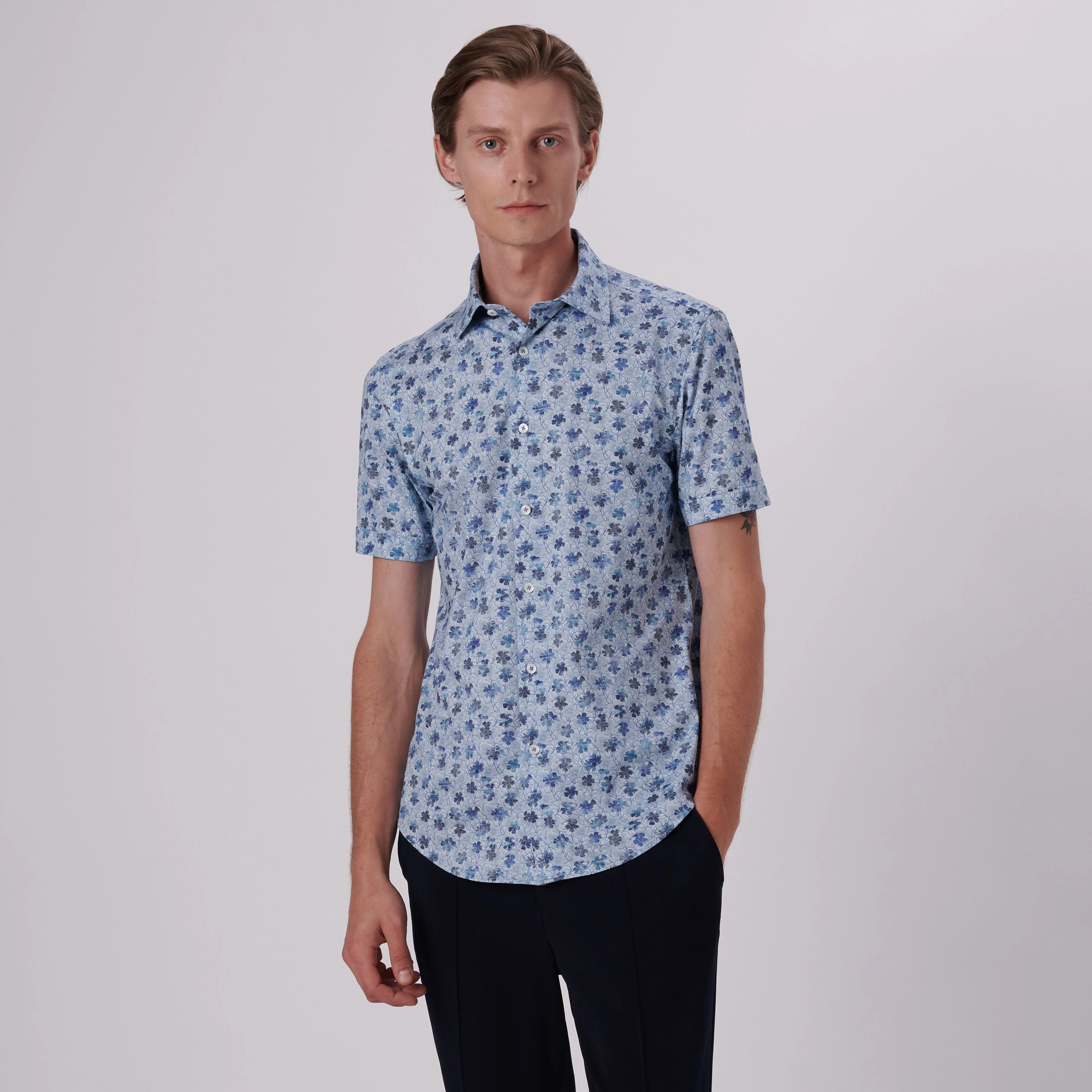 Miles Floral Print OoohCotton Short Sleeve Shirt