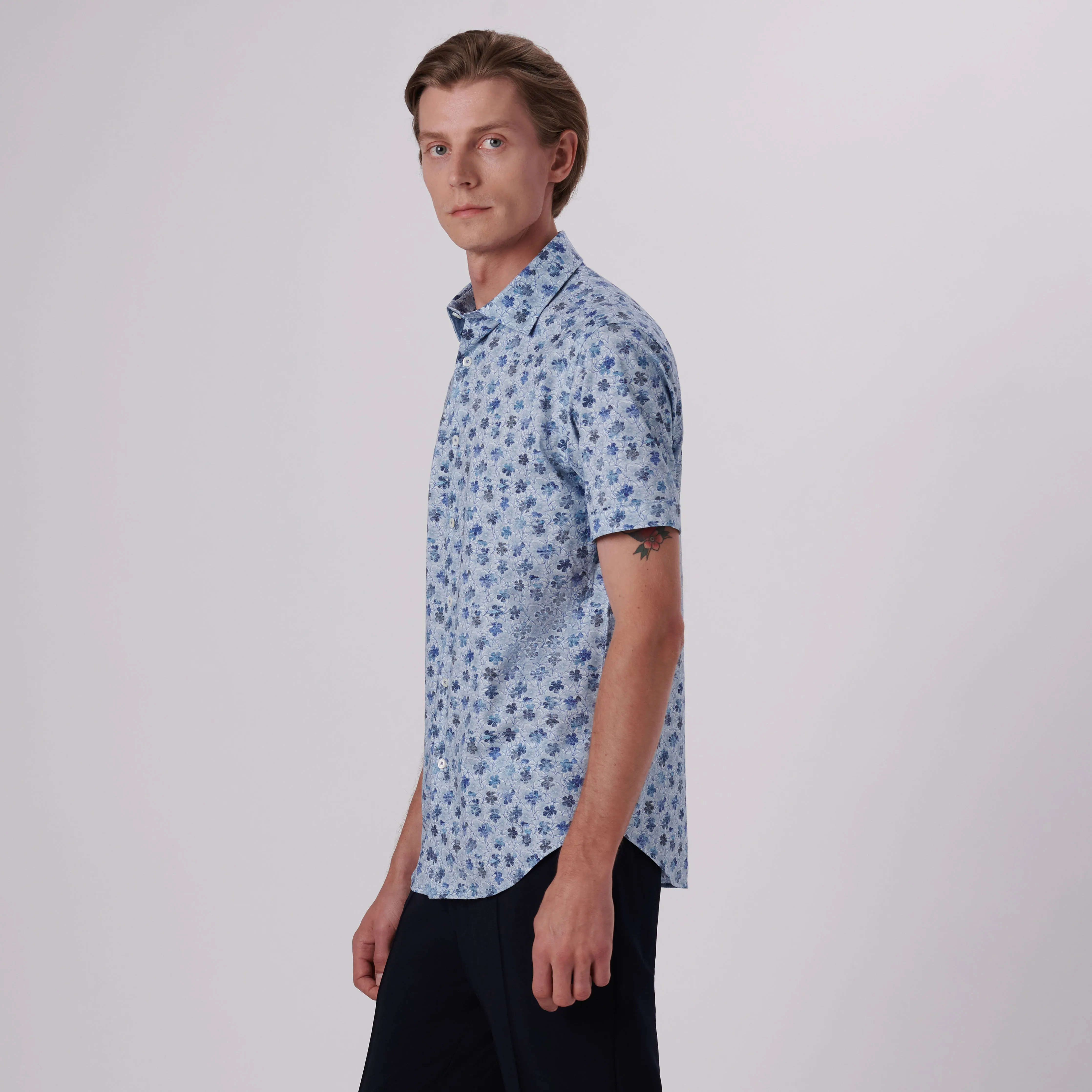 Miles Floral Print OoohCotton Short Sleeve Shirt