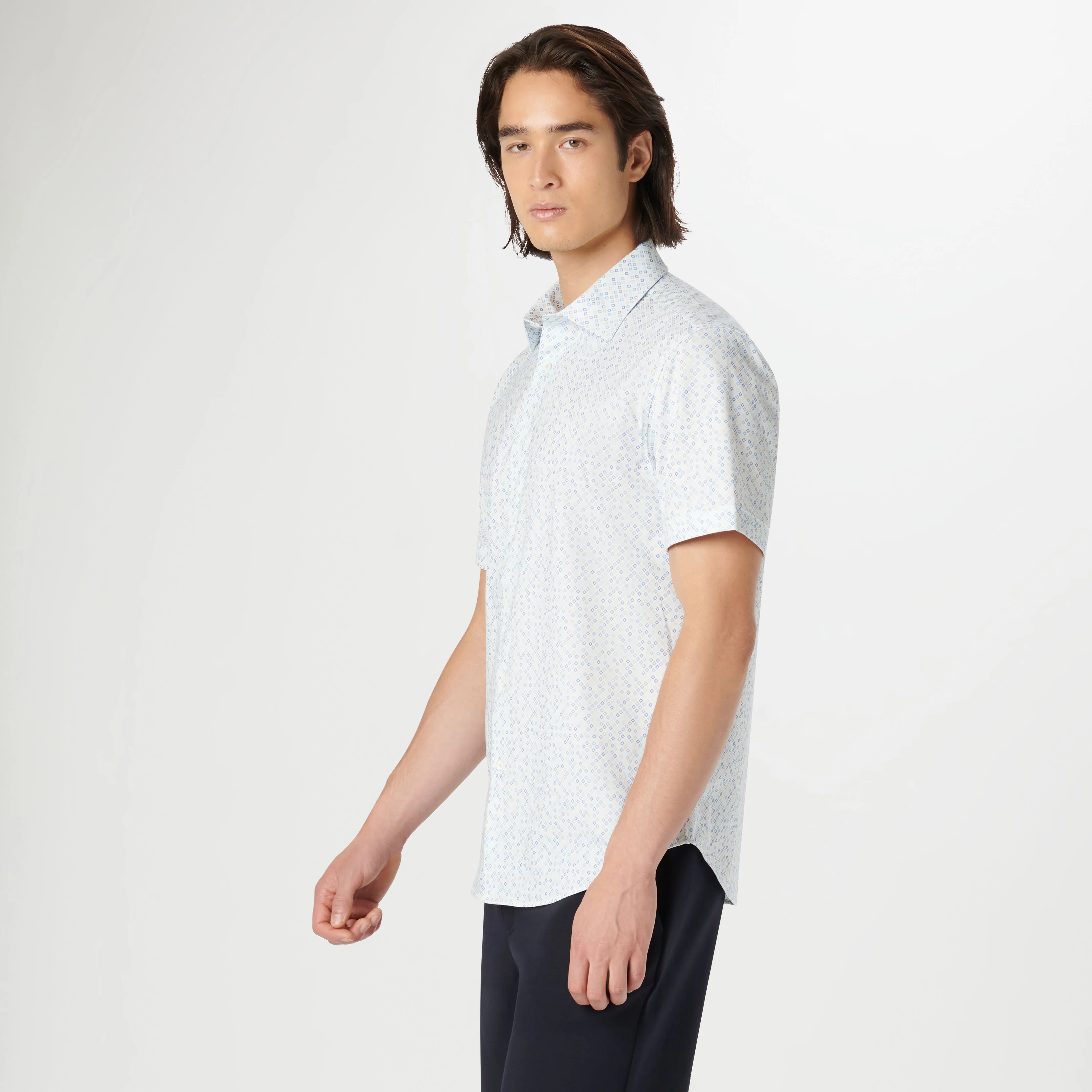 Miles Geometric OoohCotton Short Sleeve Shirt