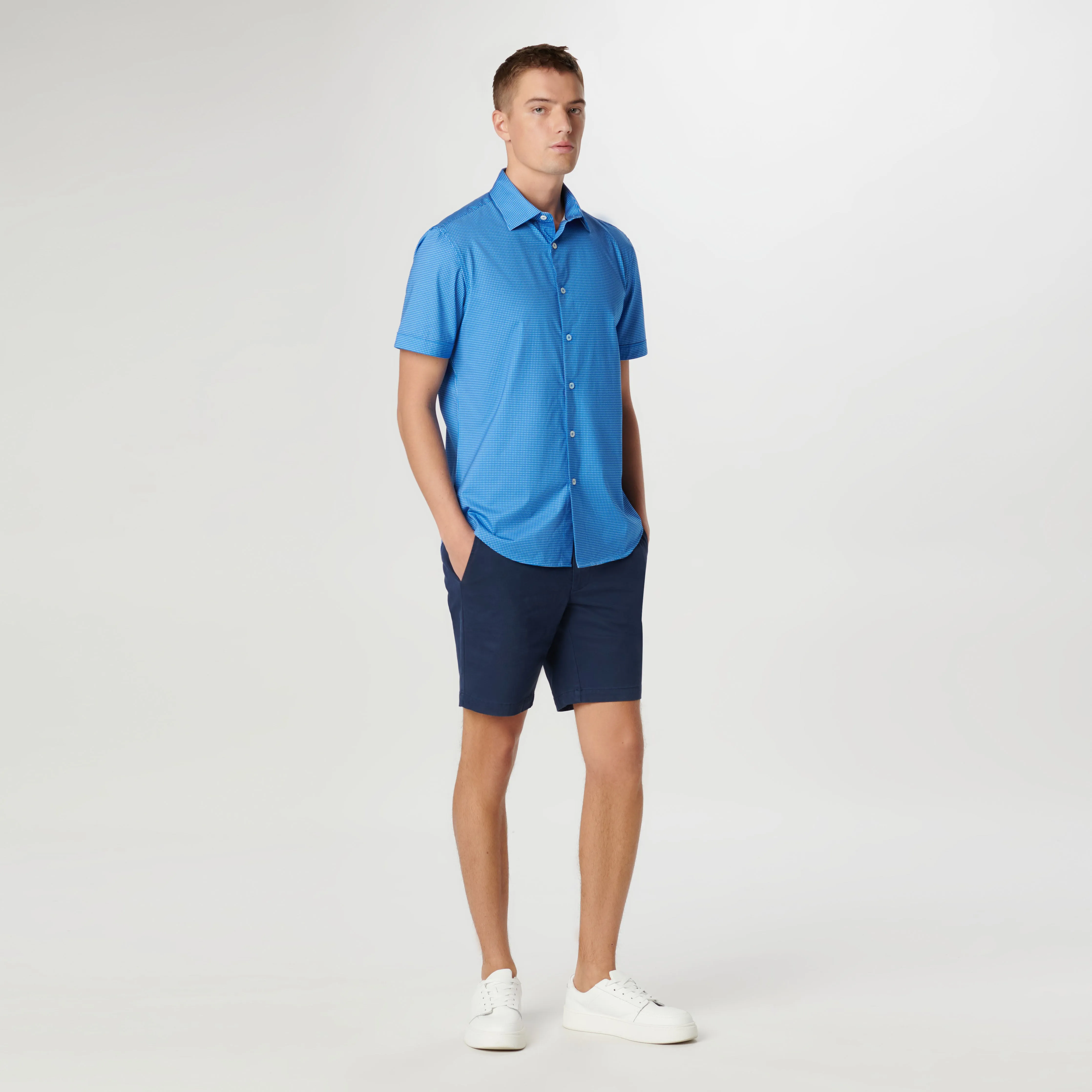 Miles Pin Dot OoohCotton Short Sleeve Shirt
