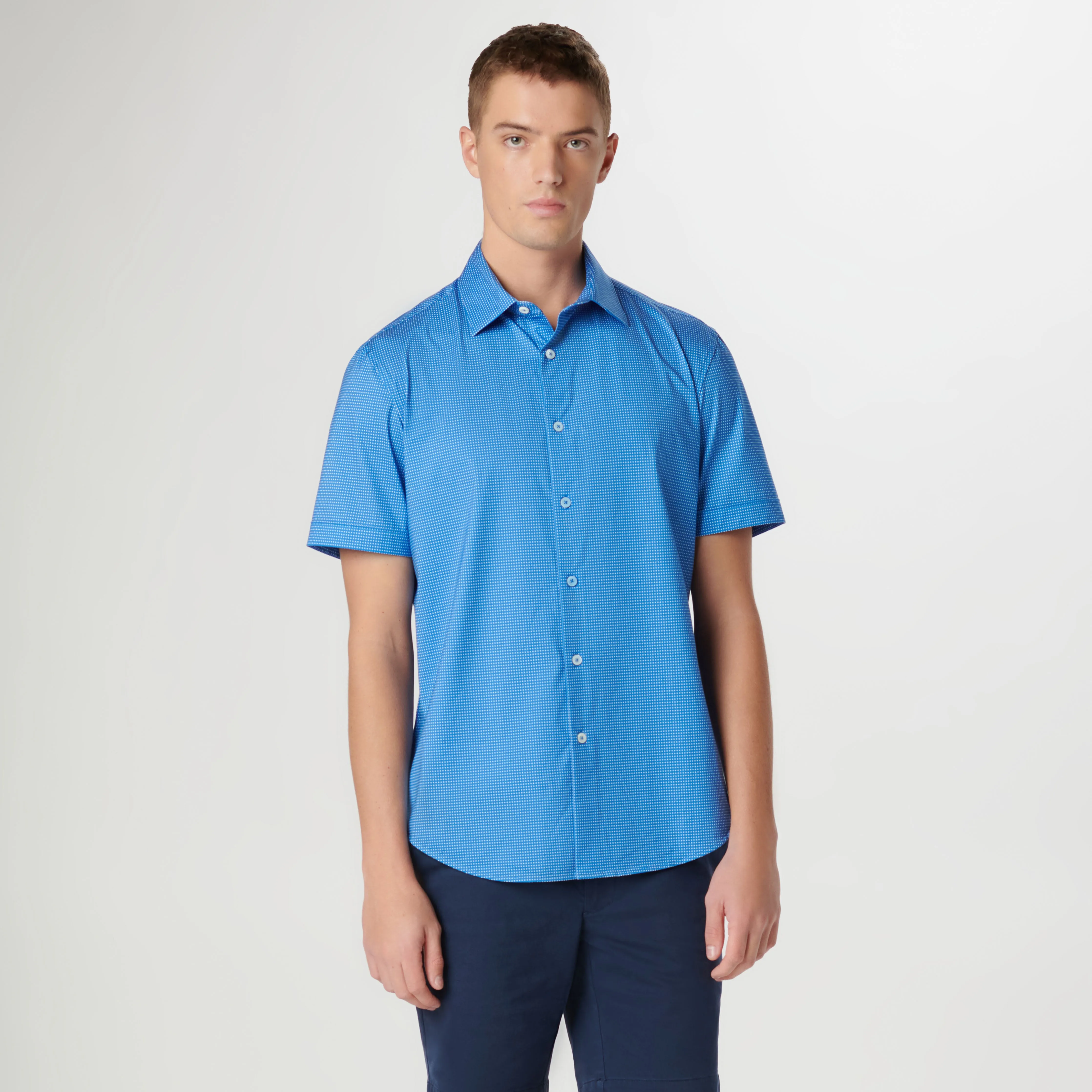 Miles Pin Dot OoohCotton Short Sleeve Shirt