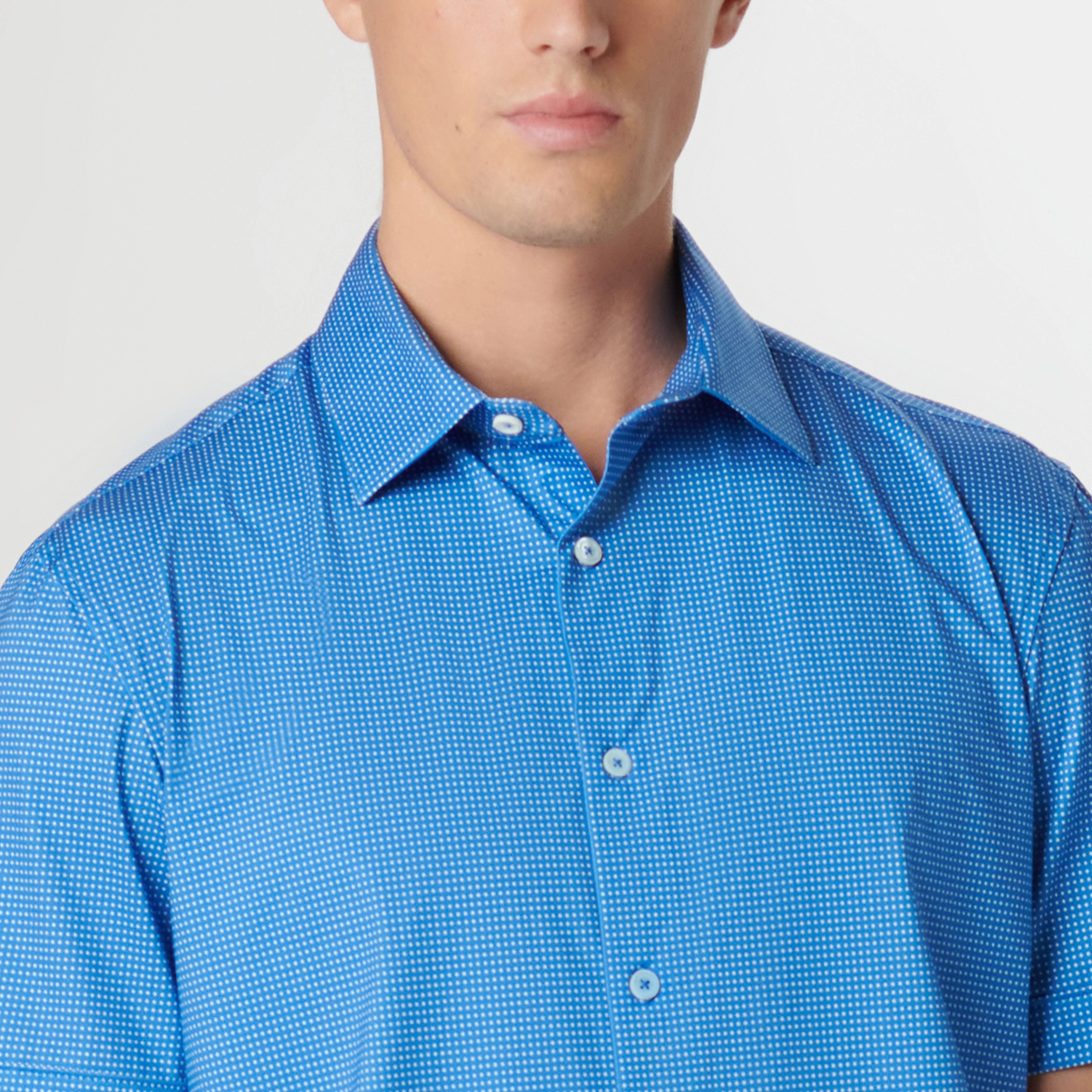 Miles Pin Dot OoohCotton Short Sleeve Shirt