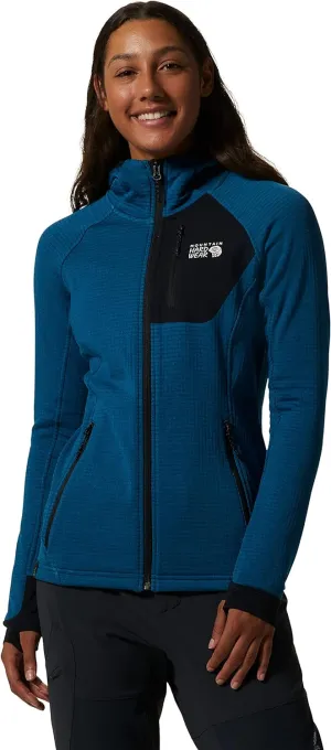 Mountain Hardwear Women's Polartec Power Grid Full Zip Hoody - Vinson Blue