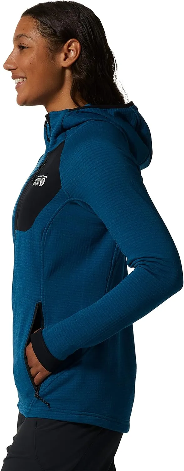 Mountain Hardwear Women's Polartec Power Grid Full Zip Hoody - Vinson Blue