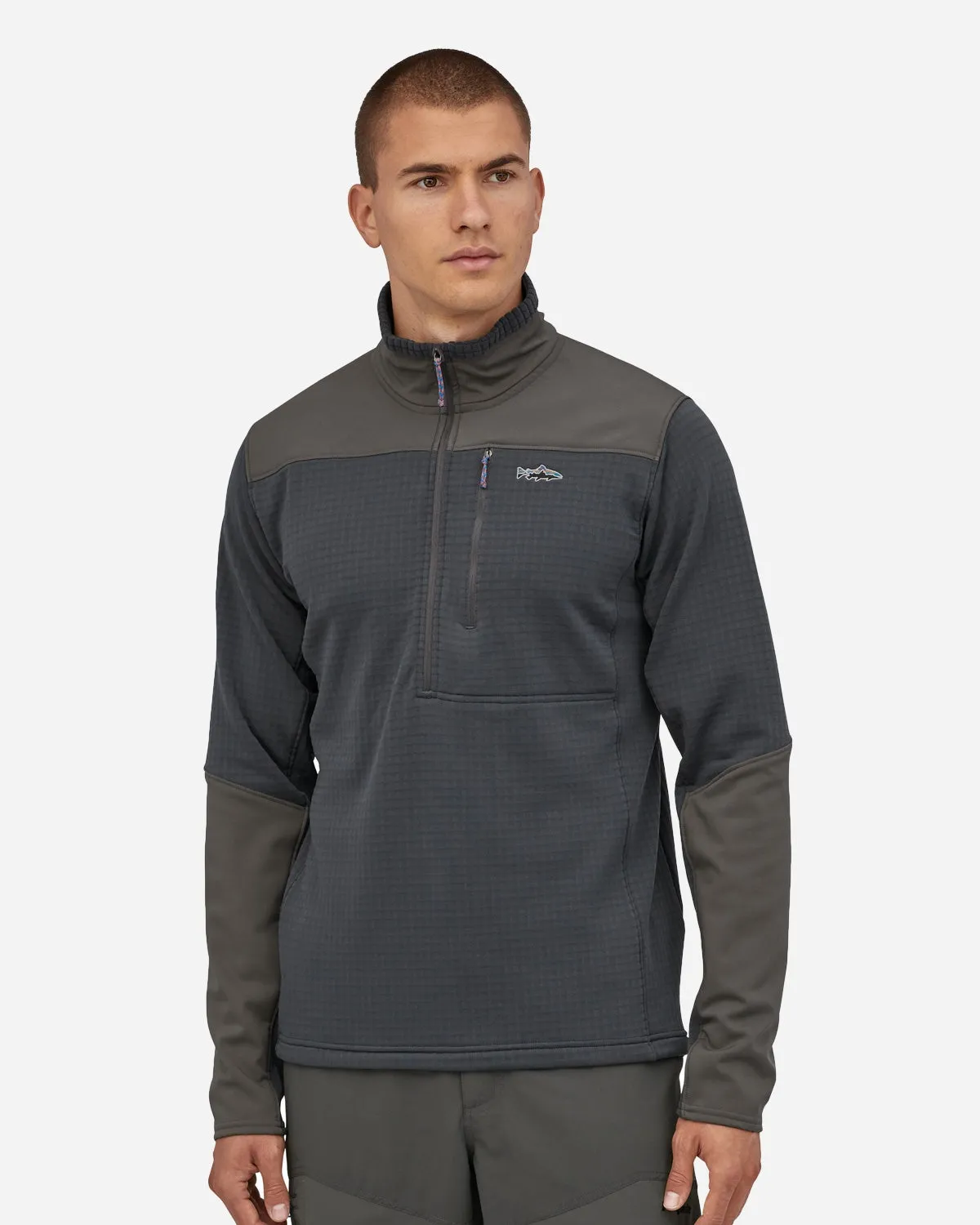 M's L/S R1 Fitz Roy 1/4 Zip - Smolder Blue