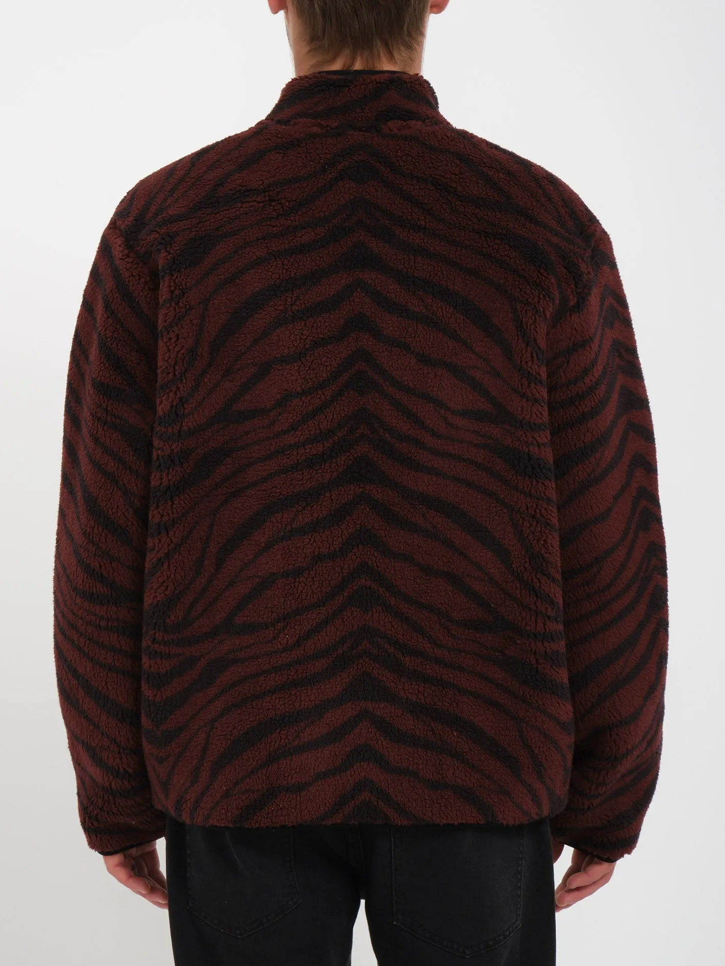 Muzzer Fuzzar Zip Sherpa Sweatshirt - BITTER CHOCOLATE