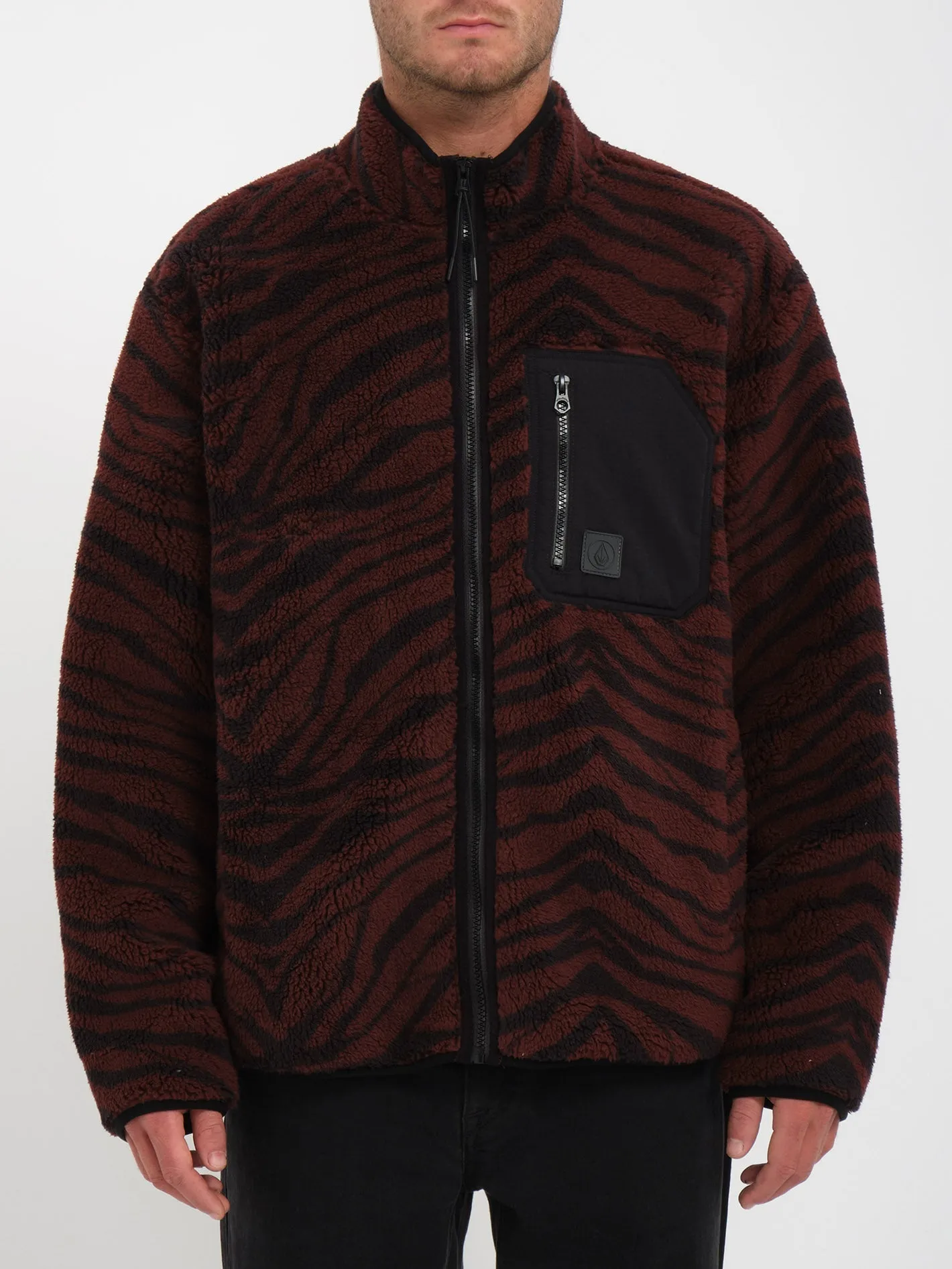 Muzzer Fuzzar Zip Sherpa Sweatshirt - BITTER CHOCOLATE