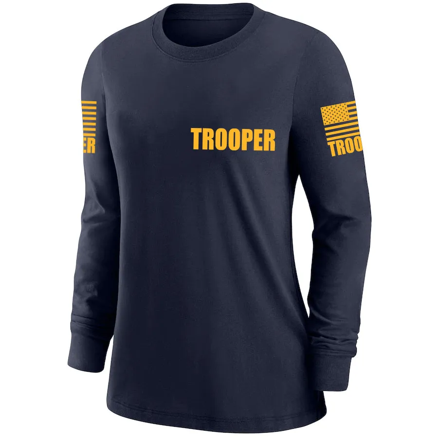 Navy Blue Trooper Women's Shirt - Long Sleeve (Golden Yellow)