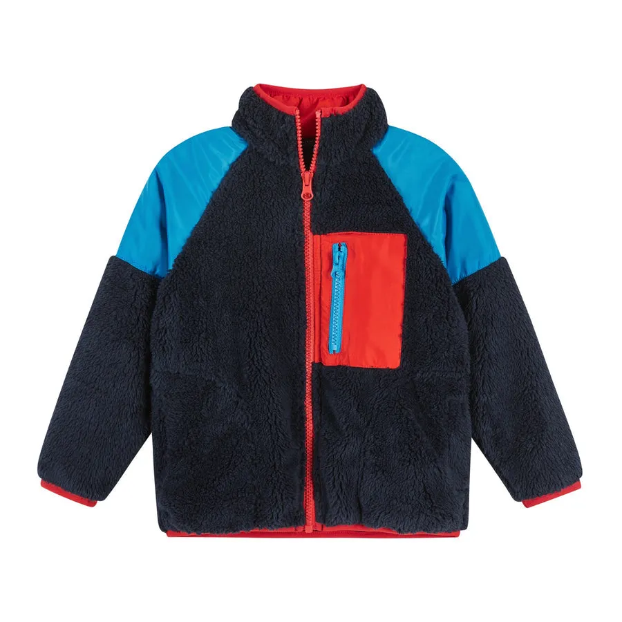 Navy Sherpa Zip-Up