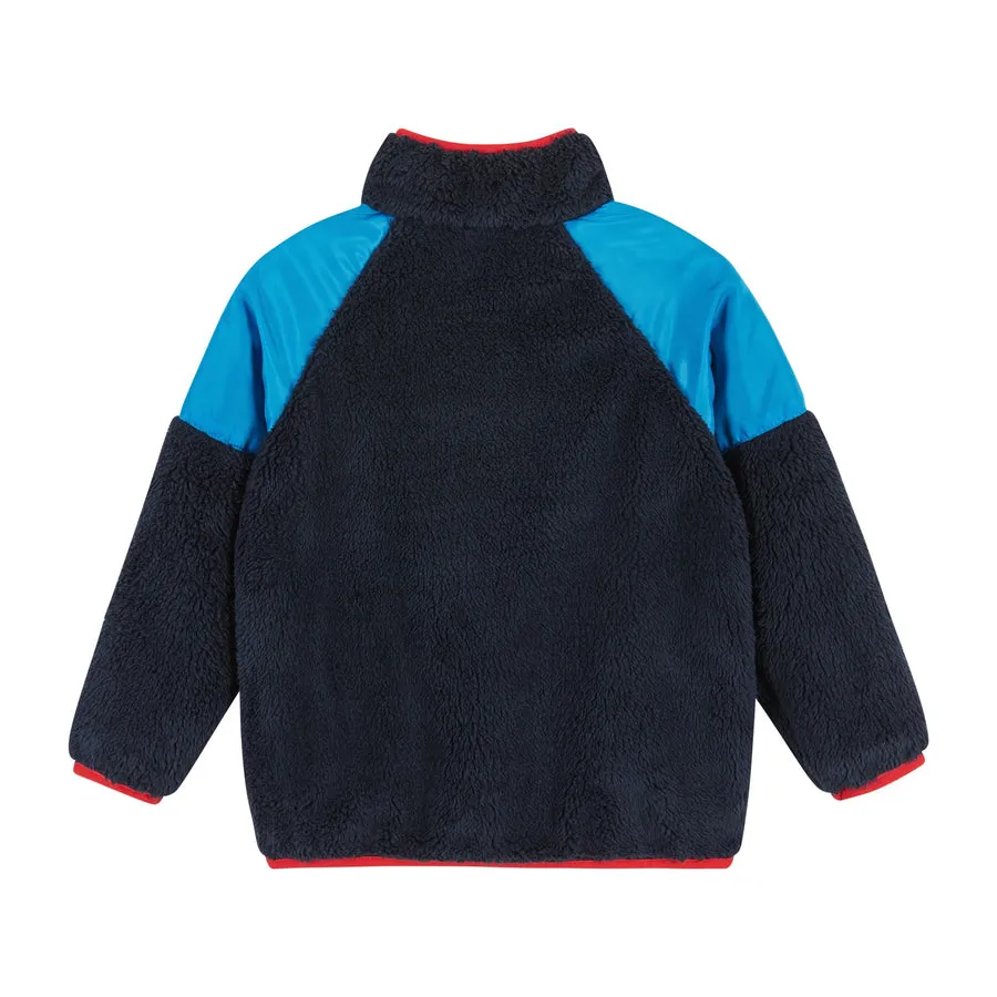Navy Sherpa Zip-Up