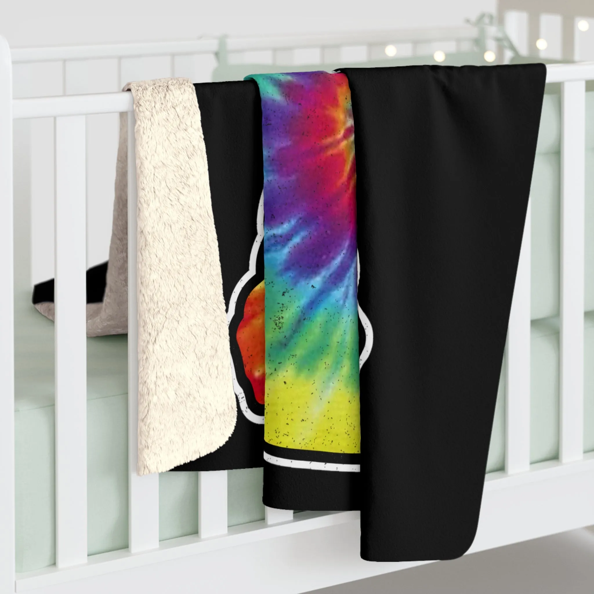 New Hampshire Tie Dye Sherpa Fleece Blanket