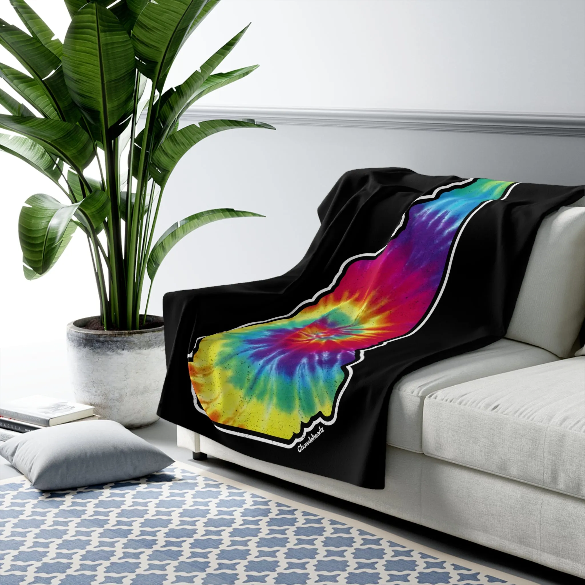 New Hampshire Tie Dye Sherpa Fleece Blanket